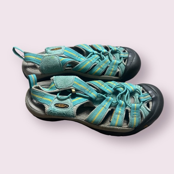 Women’s Keen Waterproof Hiking Sandals Turquoise And Yellow Size 6.5 - Picture 3 of 11